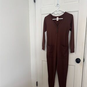 Smash + Tess Long Sleeve Brown Romper